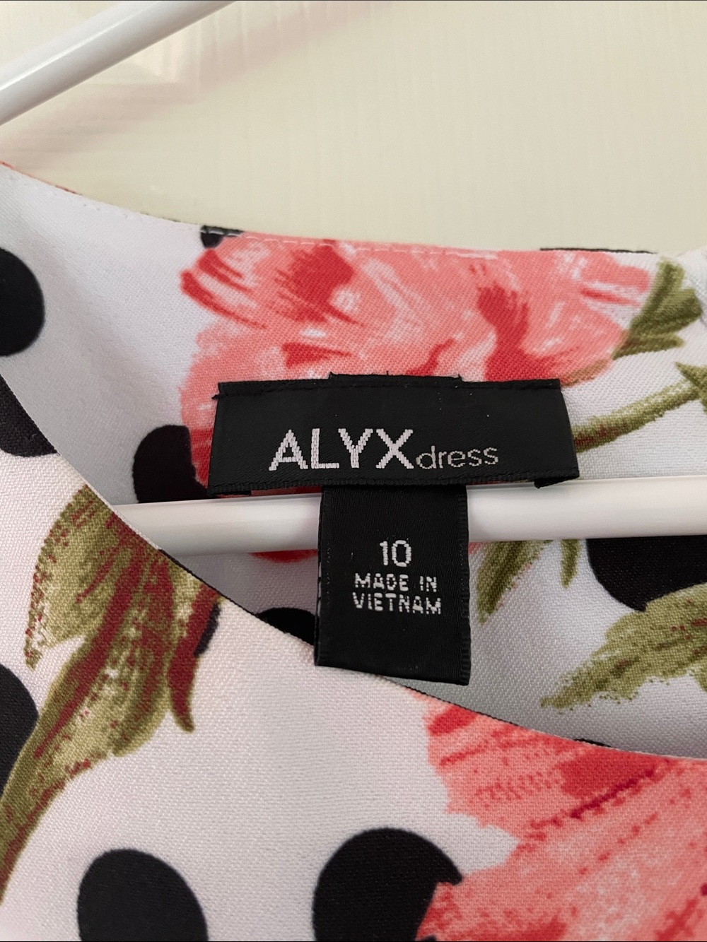Alyx White Polka Dot Shift Dress with Pink Floral Print - Picture 4 of 6